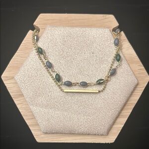 Gold‎ and Green bracelet